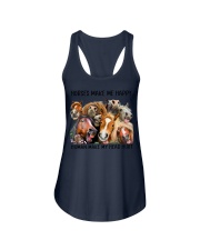 HORSES MAKE ME HAPPY Ladies Flowy Tank tile