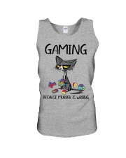 GAMING BECAUSE MURDER IS WRONG Unisex Tank tile
