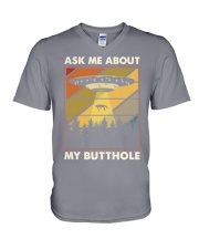 ASK ME ABOUT MY BUTTHOLE V-Neck T-Shirt tile