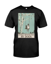 EASILY DISTRACTED BY DOG Premium Fit Mens Tee tile