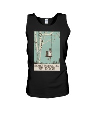 EASILY DISTRACTED BY DOG Unisex Tank tile