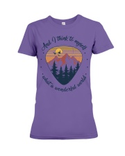 AND I THINK TO MYSELF WHAT A WONDERFUL WORLD Premium Fit Ladies Tee tile