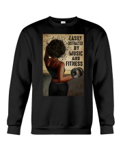 EASILY DISTRACTED BY MUSIC AND FITNESS Crewneck Sweatshirt tile