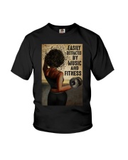 EASILY DISTRACTED BY MUSIC AND FITNESS Youth T-Shirt tile