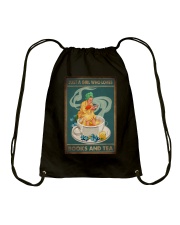JUST A GIRL WHO LOVES BOOKS AND TEA Drawstring Bag tile