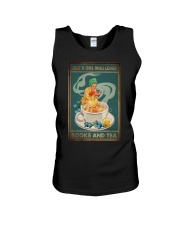 JUST A GIRL WHO LOVES BOOKS AND TEA Unisex Tank tile