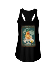 JUST A GIRL WHO LOVES BOOKS AND TEA Ladies Flowy Tank tile