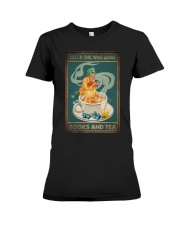 JUST A GIRL WHO LOVES BOOKS AND TEA Premium Fit Ladies Tee tile