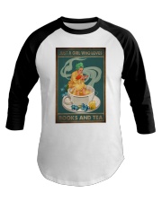 JUST A GIRL WHO LOVES BOOKS AND TEA Baseball Tee tile