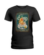 JUST A GIRL WHO LOVES BOOKS AND TEA Ladies T-Shirt tile