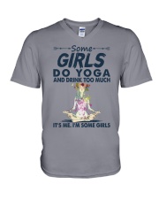 SOME GIRL DO YOGA AND DRINK TOO MUCH V-Neck T-Shirt tile