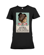 BOOKS GIVE A SOUL TO THE UNIVERSE Premium Fit Ladies Tee tile
