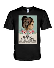 BOOKS GIVE A SOUL TO THE UNIVERSE V-Neck T-Shirt tile