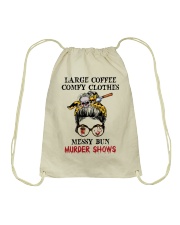 LARGE COFFEE COMFY CLOTHES Drawstring Bag tile