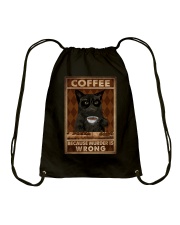 COFFEE BECAUSE MURDER IS WRONG Drawstring Bag tile