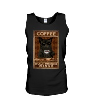 COFFEE BECAUSE MURDER IS WRONG Unisex Tank tile