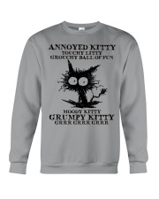 ANNOYED KITTY TOUCHY LITTY GROUCHY BALL OF FUN Crewneck Sweatshirt tile