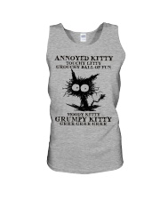ANNOYED KITTY TOUCHY LITTY GROUCHY BALL OF FUN Unisex Tank tile
