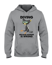 DIVING BECAUSE MURDER IS WRONG Hooded Sweatshirt tile