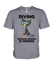 DIVING BECAUSE MURDER IS WRONG V-Neck T-Shirt tile