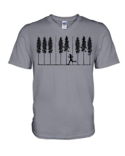 RUNNING IN FOREST PIANO CHORLDS V-Neck T-Shirt tile