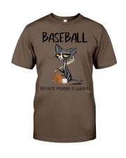 BASEBALL BECAUSE MURDER IS WRONG Classic T-Shirt tile