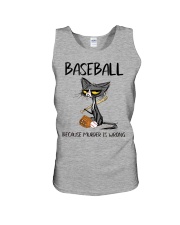 BASEBALL BECAUSE MURDER IS WRONG Unisex Tank tile