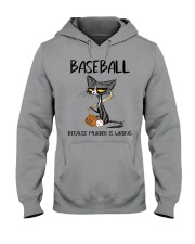 BASEBALL BECAUSE MURDER IS WRONG Hooded Sweatshirt tile