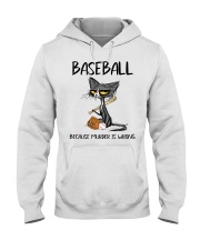 BASEBALL BECAUSE MURDER IS WRONG Hooded Sweatshirt front