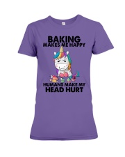 BAKING MAKES ME HAPPY Premium Fit Ladies Tee tile