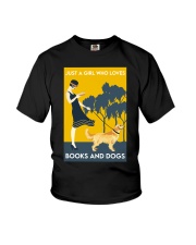 JUST A GIRL WHO LOVES BOOKS AND DOGS - GOLDEN Youth T-Shirt tile