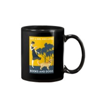 JUST A GIRL WHO LOVES BOOKS AND DOGS - GOLDEN Mug tile
