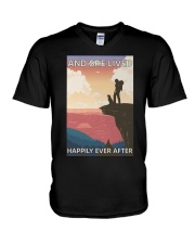 AND SHE LIVED HAPPILY EVER AFTER V-Neck T-Shirt tile