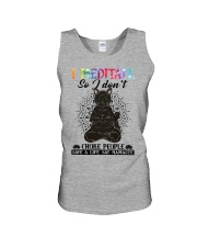 I MADITATE SO I DON'T CHOKE PEOPLE Unisex Tank tile