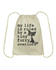 MY LIFE IS RULED BY A TINY FURRY OVERLORD Drawstring Bag tile