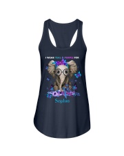 I WEAR TEAL AND PURPLE FOR - CUSTOM Ladies Flowy Tank tile