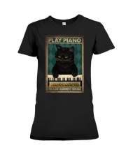PLAY PIANO BECAUSE MURDER IS WRONG Premium Fit Ladies Tee tile