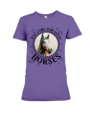 JUST A GIRL WHO LOVES HORSES Premium Fit Ladies Tee tile