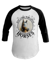 JUST A GIRL WHO LOVES HORSES Baseball Tee tile