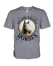 JUST A GIRL WHO LOVES HORSES V-Neck T-Shirt tile