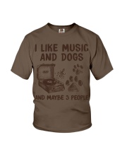 I LIKE MUSIC AND DOGS AND MAYBE 3 PEOPLE Youth T-Shirt tile