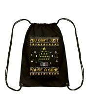 YOU CAN'T JUST PAUSE A GAME Drawstring Bag tile