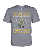 YOU CAN'T JUST PAUSE A GAME V-Neck T-Shirt tile