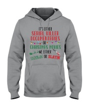 IT'S EITHER SERIAL KILLER DOCUMENTARIES Hooded Sweatshirt tile