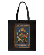 A GIRL HER ANIMALS LIVING LIFE IN PEACE Tote Bag tile