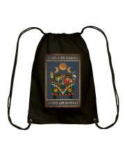A GIRL HER ANIMALS LIVING LIFE IN PEACE Drawstring Bag tile