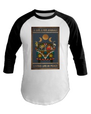A GIRL HER ANIMALS LIVING LIFE IN PEACE Baseball Tee tile
