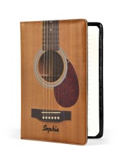 GUITAR NOTEBOOK - CUSTOM NAME Medium - Leather Notebook front