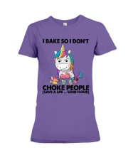 I BAKE SO I DON'T CHOKE PEOPLE Premium Fit Ladies Tee tile