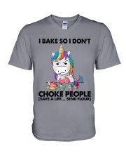 I BAKE SO I DON'T CHOKE PEOPLE V-Neck T-Shirt tile